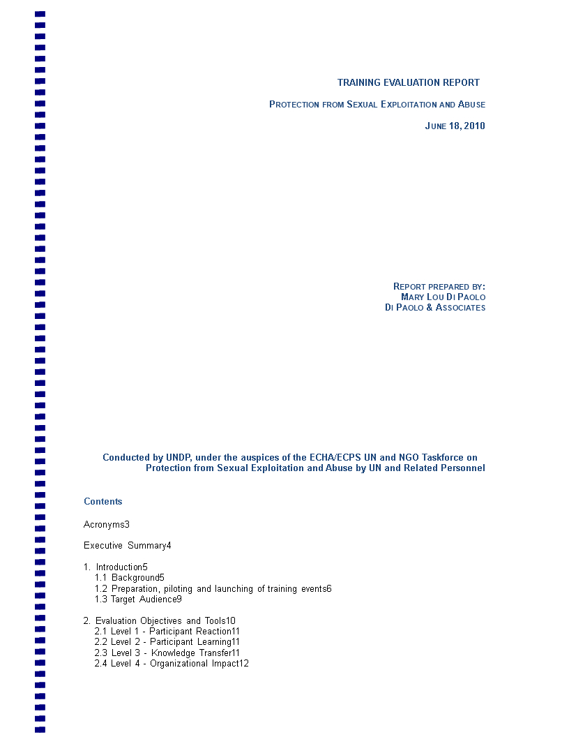 Training Evaluation Report | Templates At Intended For Training Evaluation Report Template