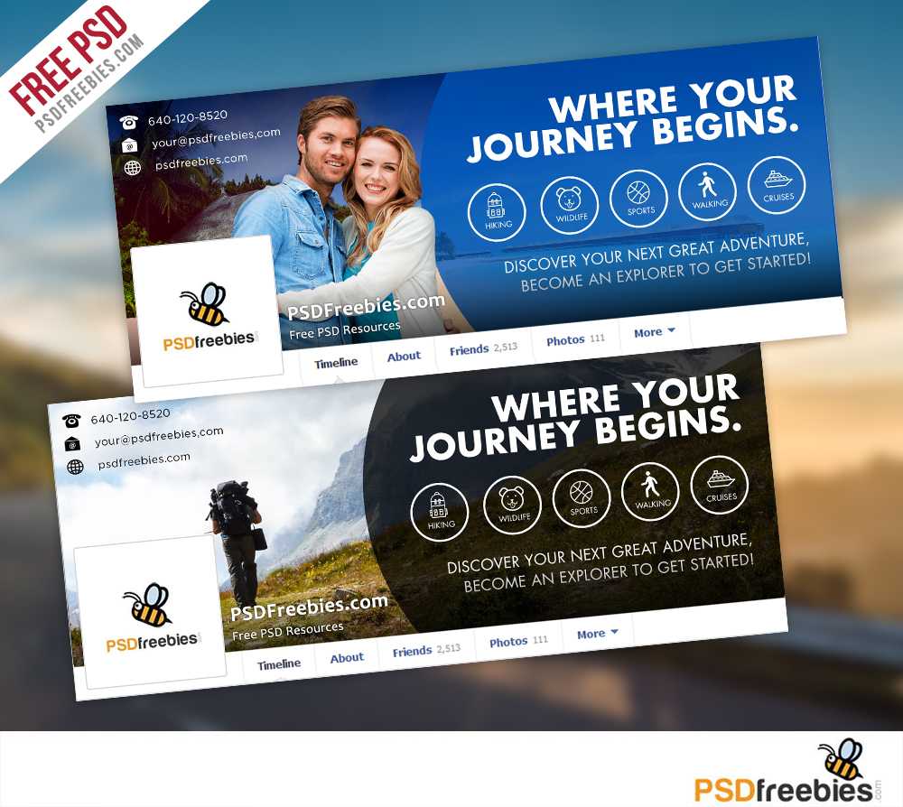 Travel Facebook Timeline Covers Free Psd Templates In Facebook Banner Template Psd