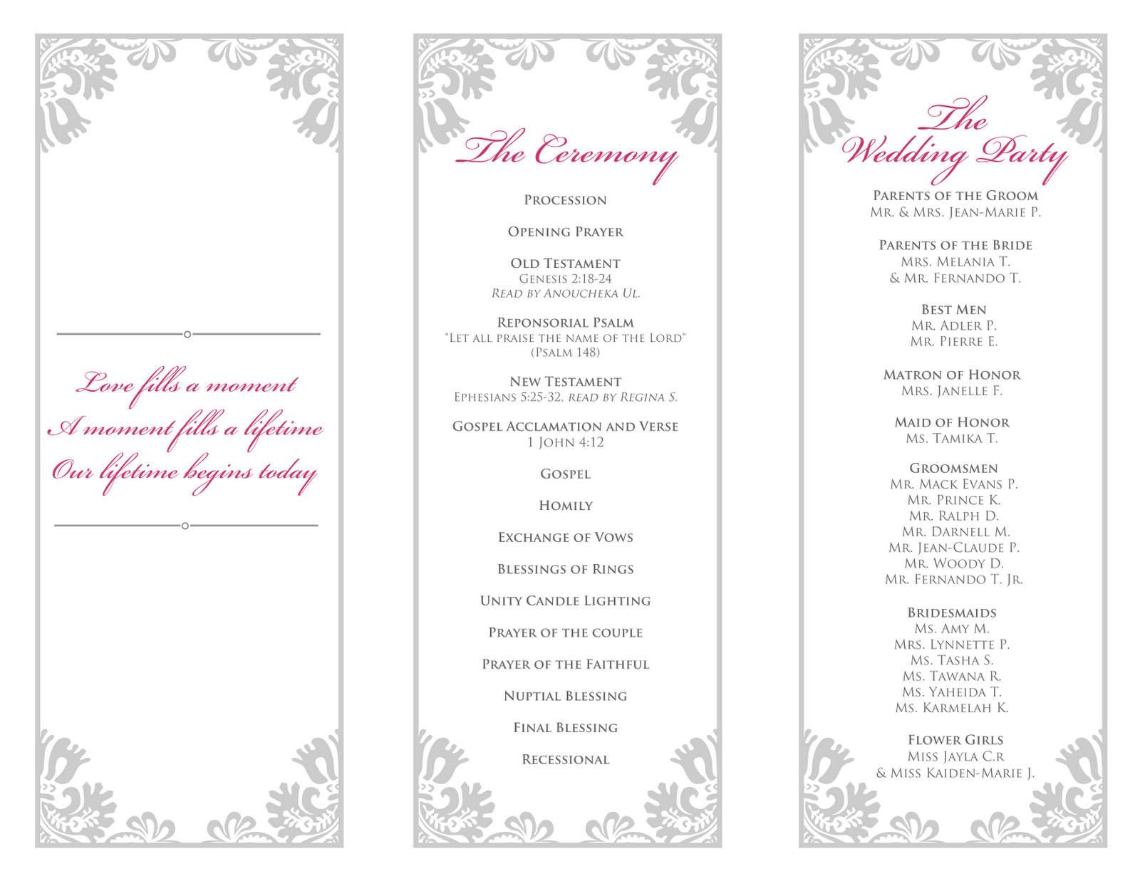 Tri Fold Wedding Program Template Free ] – Free Tri Fold In Free Printable Wedding Program Templates Word