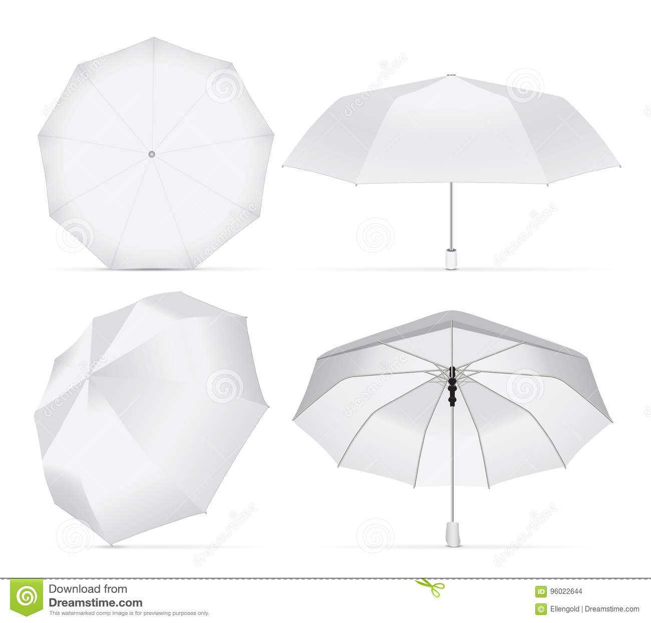 Umbrella For Your Design And Logo. Stock Vector Inside Blank Umbrella Template