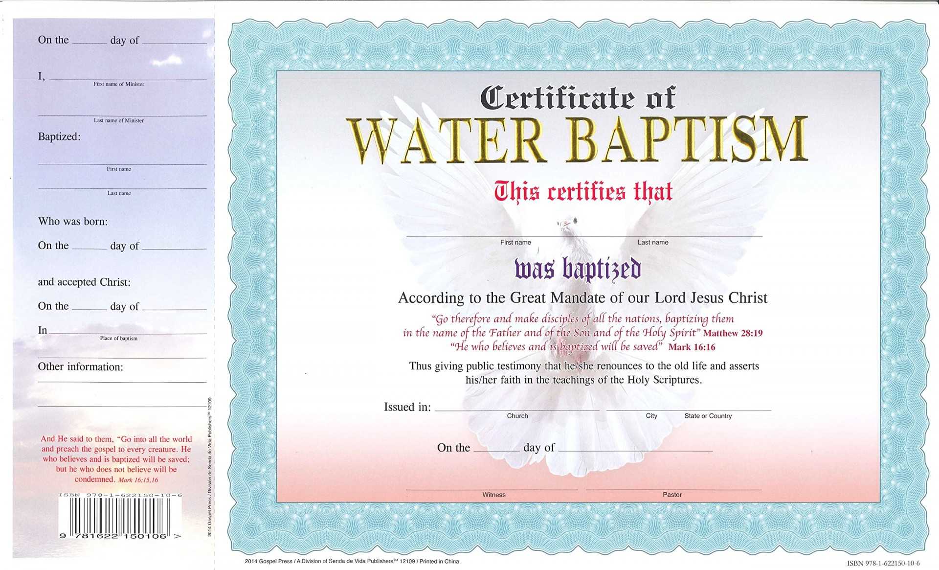 Unique Certificate Of Baptism Template Ideas Broadman With Baptism Certificate Template Word