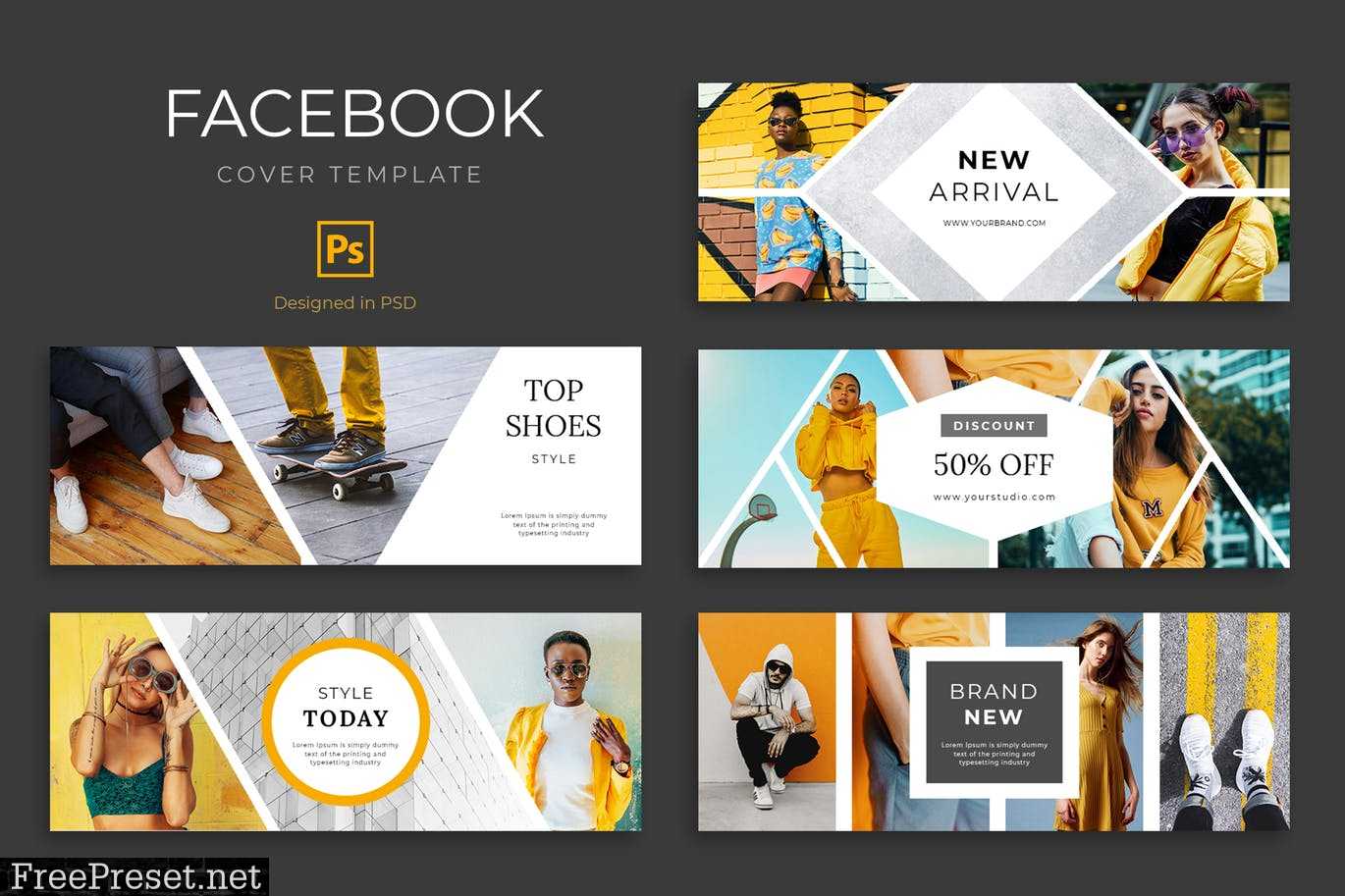 Urban Fashion Facebook Cover Template H8Y3Xku With Photoshop Facebook Banner Template