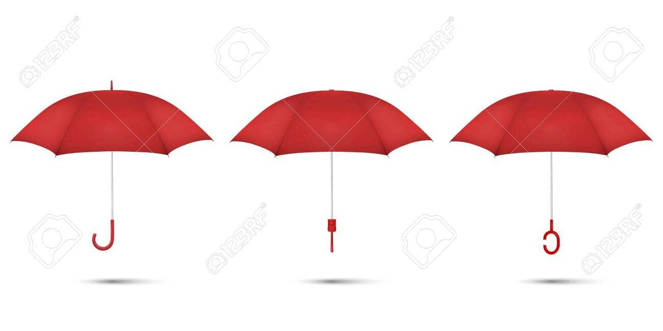 Vector 3D Realistic Render Red Blank Umbrella Icon Set Closeup.. Intended For Blank Umbrella Template