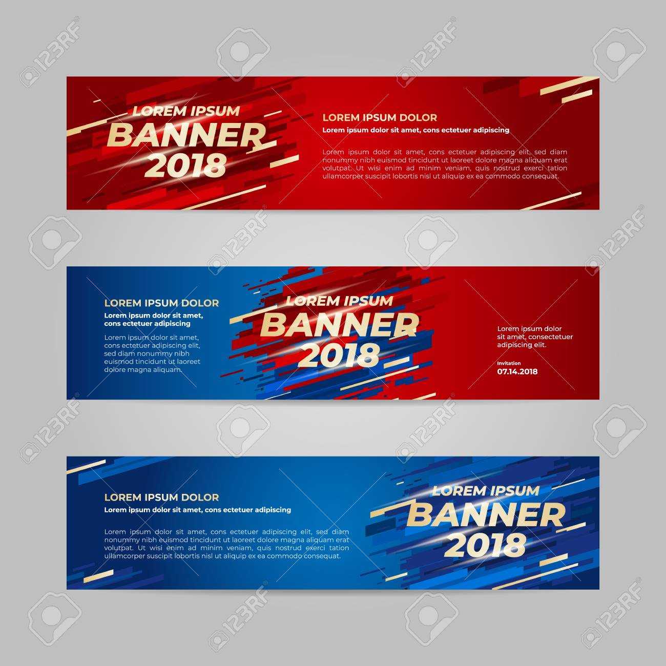 Vector Design Banner Web Template For Sport Event, 2018 Trend Within Event Banner Template