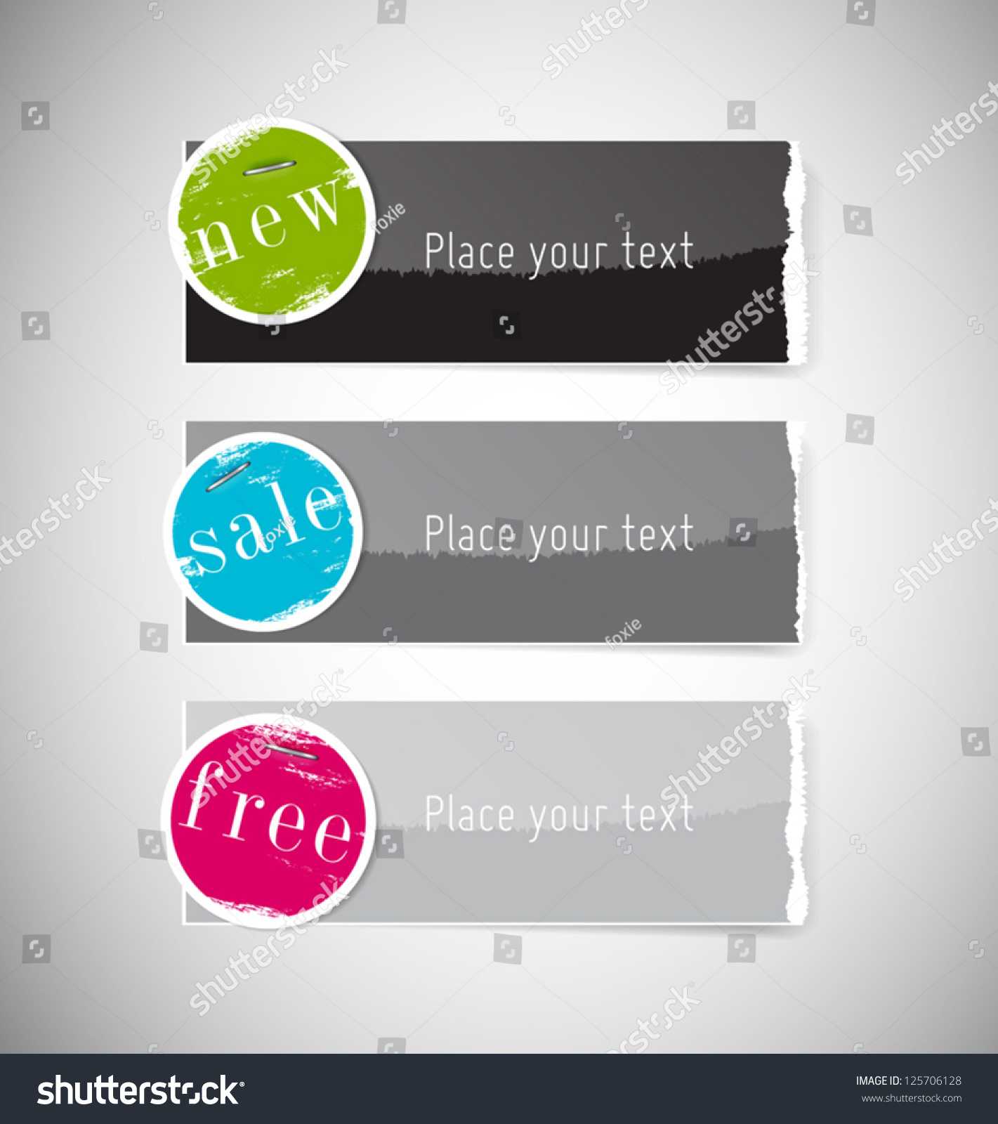 Vector Glossy Glazed Torn Paper Banners Stock Vector In Staples Banner Template