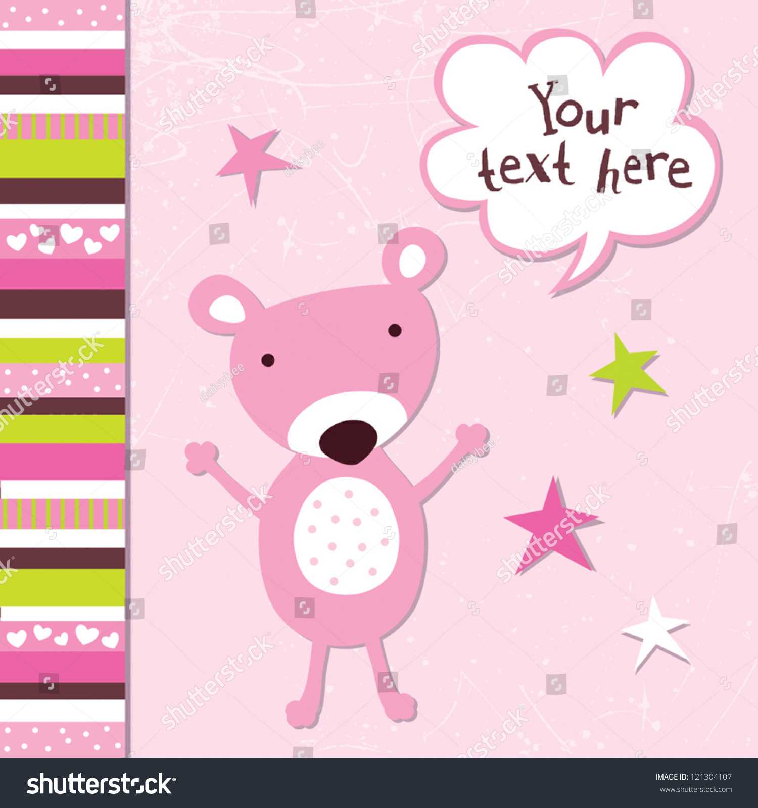 Vector Greeting Card Template Baby Girl Stock Vector Intended For Christening Banner Template Free