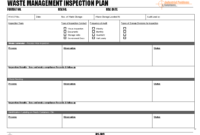 Waste Management Inspection Plan - in Waste Management Report Template