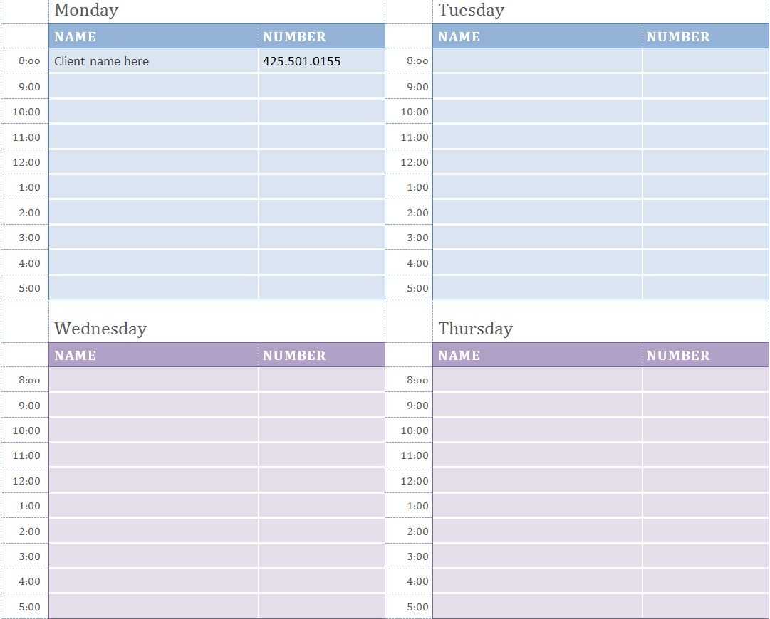 Weekly Appointment Calendar | Weekly Appointment Calendar Pertaining To Appointment Card Template Word
