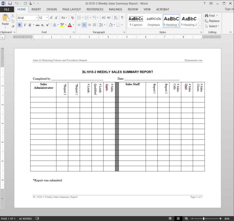 Weekly Sales Summary Report Template | Sl1010 3 With Regard To Sales Lead Report Template
