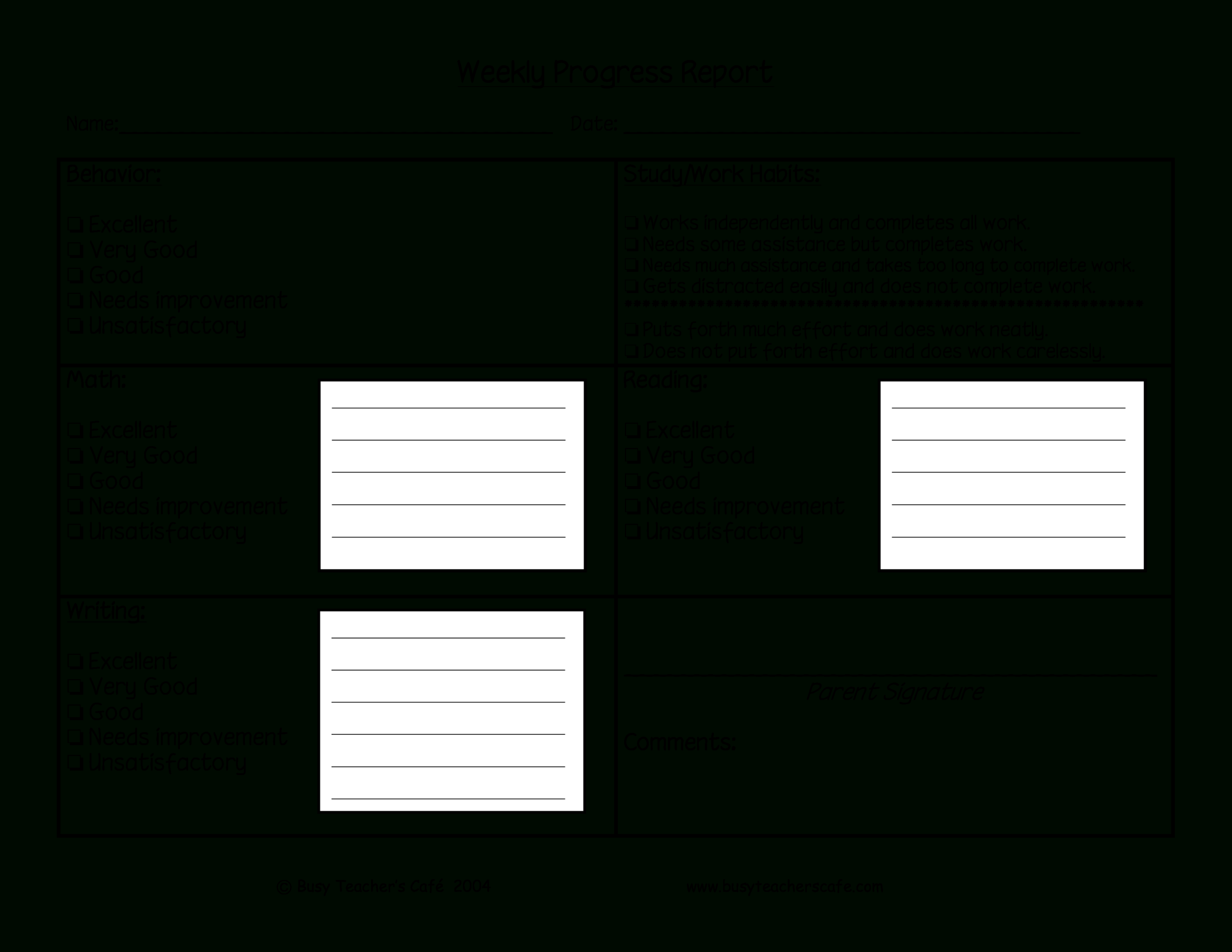Weekly Student Behavior Report | Templates At Within Behaviour Report Template