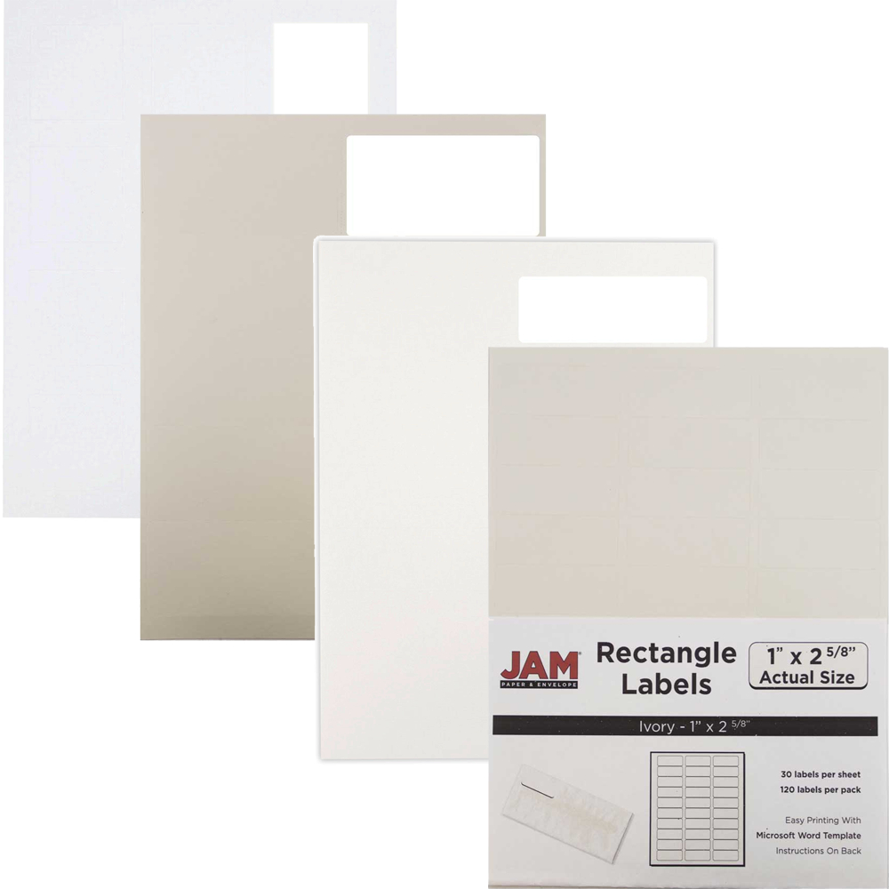 White & Ivory Labels | Jam Paper With Regard To Labels 8 Per Sheet Template Word