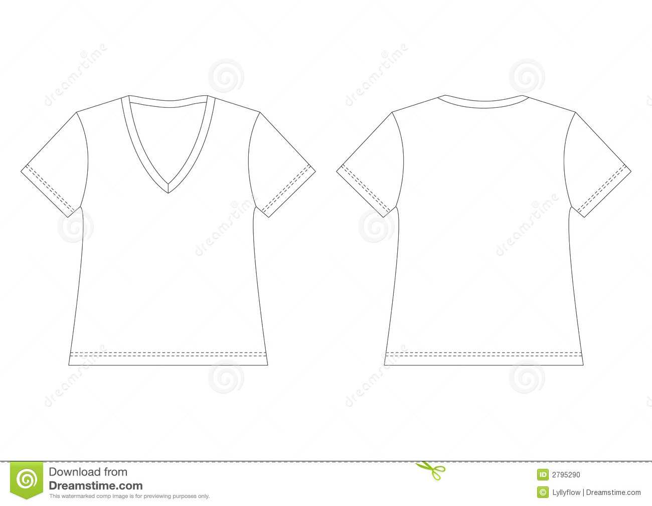 White V Neck T Shirt Stock Vector. Illustration Of Back Intended For Blank V Neck T Shirt Template