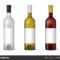 Wine Realistic 3D Bottle With Blank White Label Template Set Inside Blank Wine Label Template