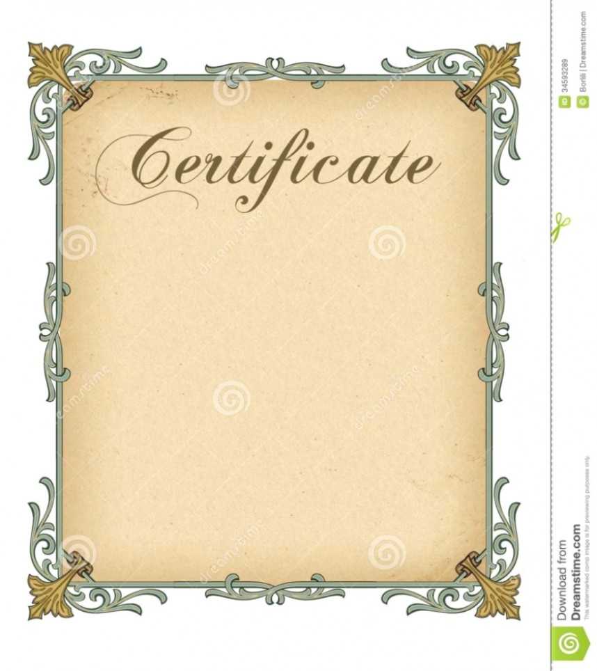 Wonderful Free Blank Certificate Templates Template Ideas Throughout Blank Award Certificate Templates Word