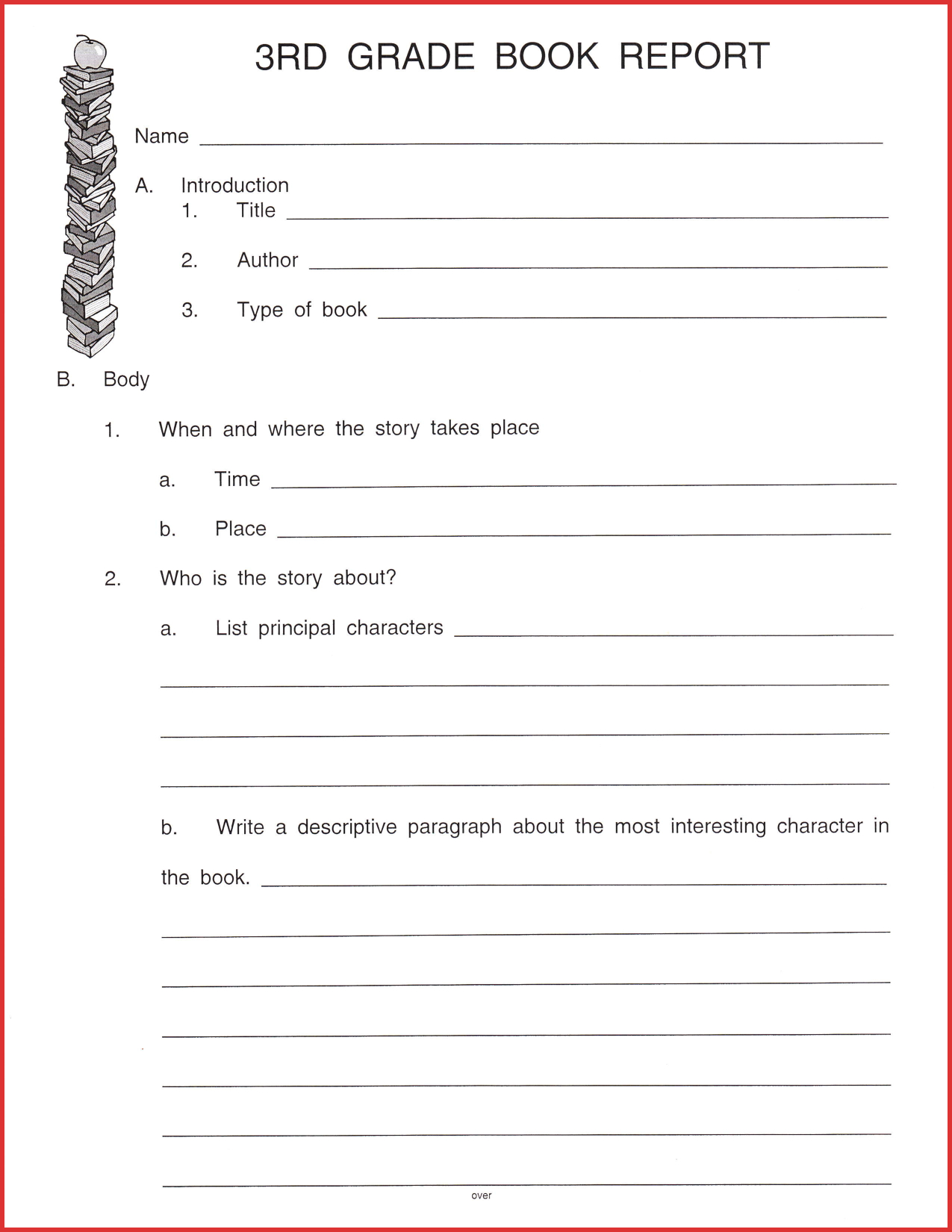Wondrous Free Book Report Templates Template Ideas Intended For 2Nd Grade Book Report Template