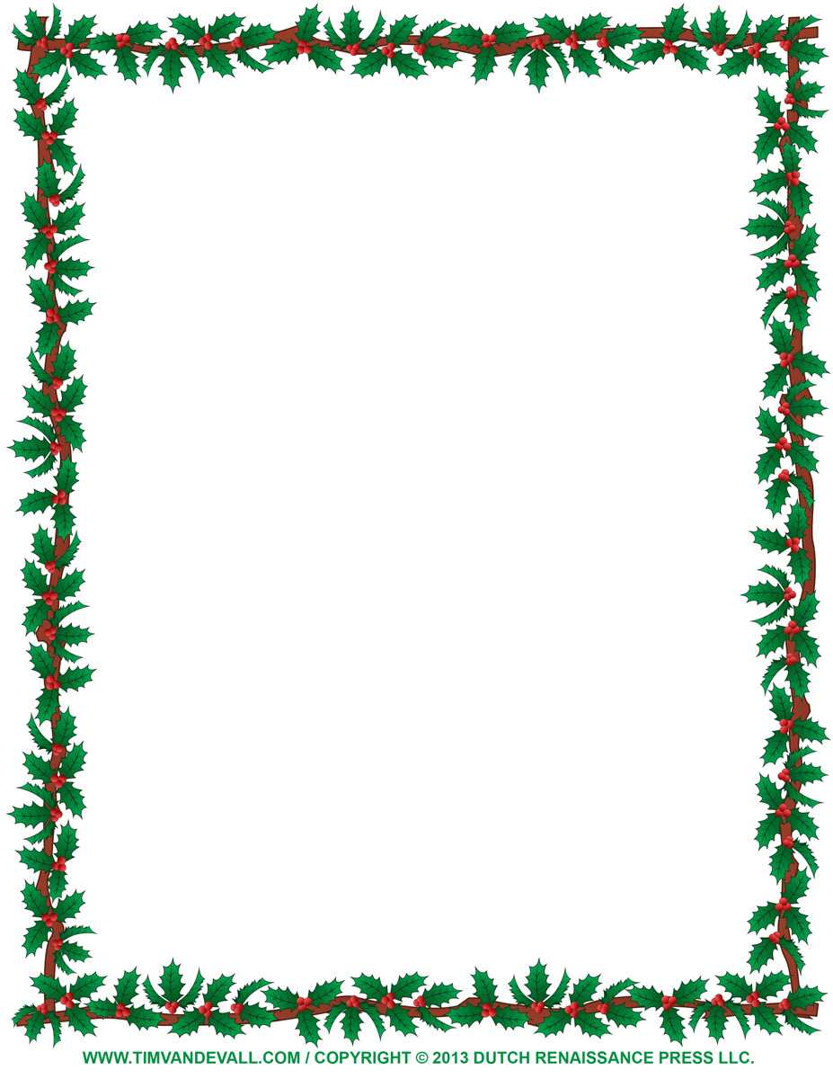 Word Document Free Christmas Border Clipart With Christmas Border Word Template