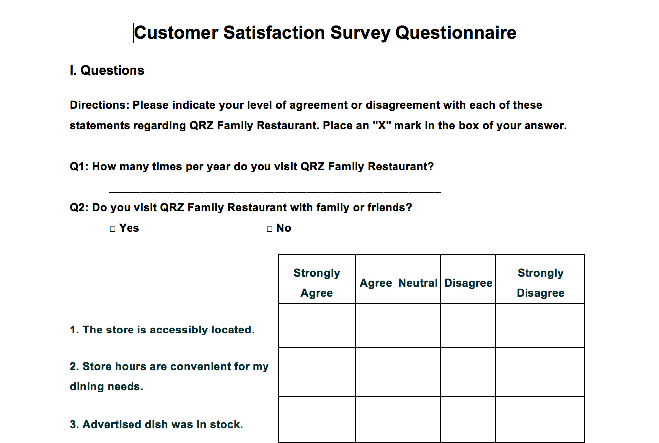 Word Survey Templates For Understanding Consumers And Context Within Questionnaire Design Template Word