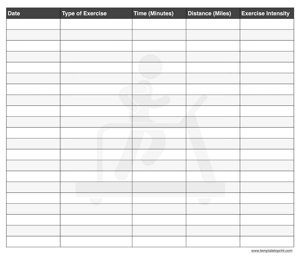 Workout Template Calendar, Word, Spreadsheet | Health And Within Blank Workout Schedule Template