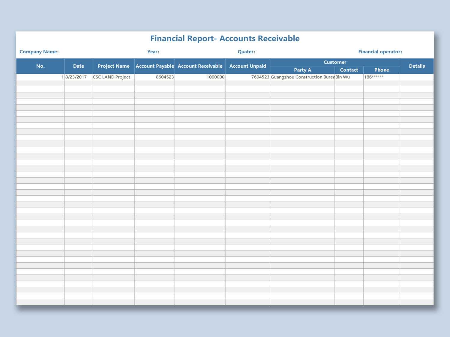 Wps Template – Free Download Writer, Presentation Throughout Accounts Receivable Report Template