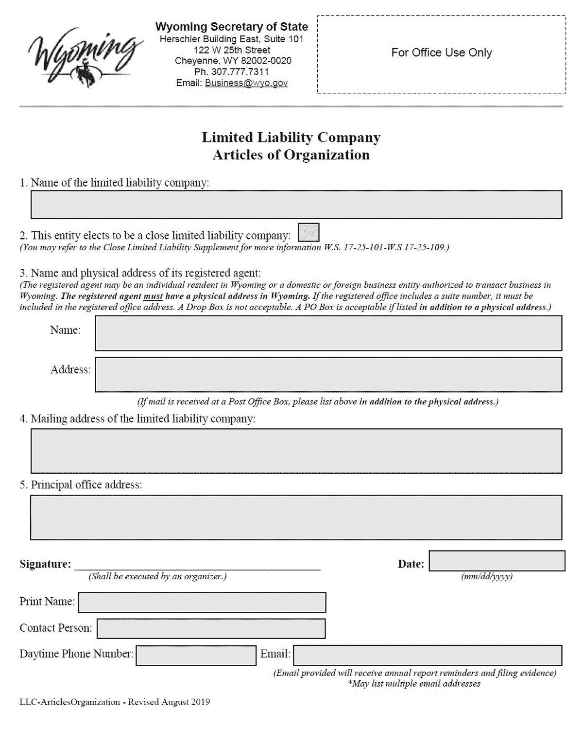 Wyoming Llc – How To Form An Llc In Wyoming With Llc Annual Report Template