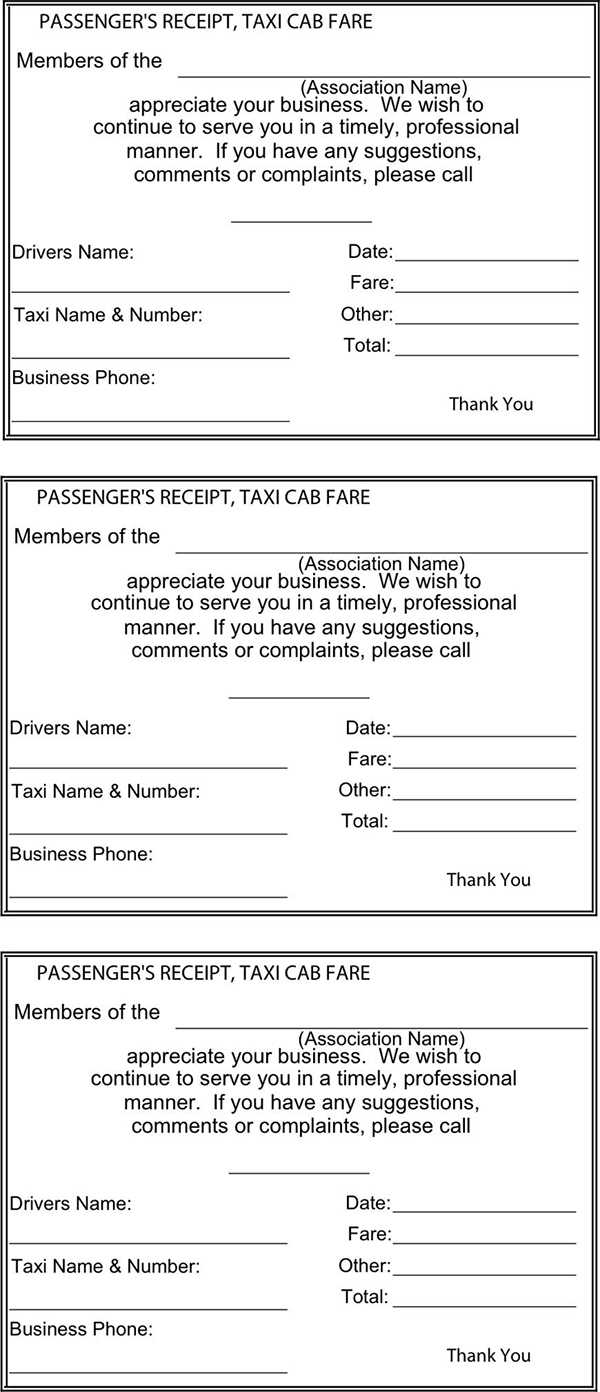 Yellow Cab Receipt Template ] – Taxi Receipt Templates Free With Regard To Blank Taxi Receipt Template